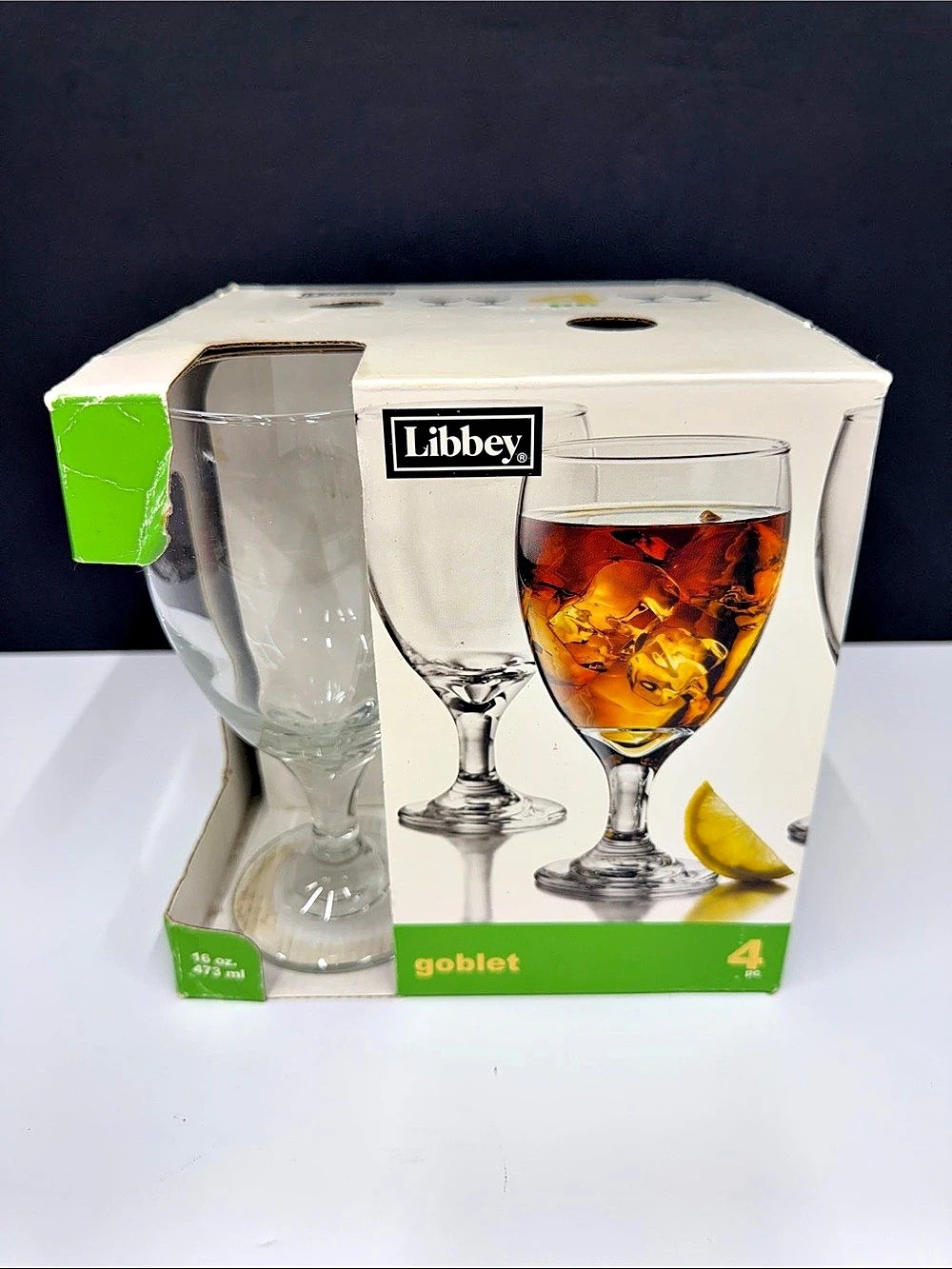 Libbey 16 oz Clear Glass Goblets Set of 4 – Original Box